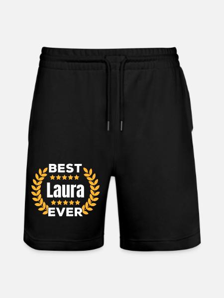 Best Laura Ever Legend Name Gift - Stanley/Stella Trainer Unisex Organic Jogging Shorts - black