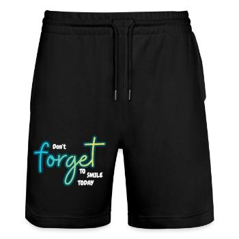 Don't forget to smile today - Stanley/Stella Trainer Unisex Organic Jogging Shorts - black - Front - Nik (191cm) & Marisol (170cm)