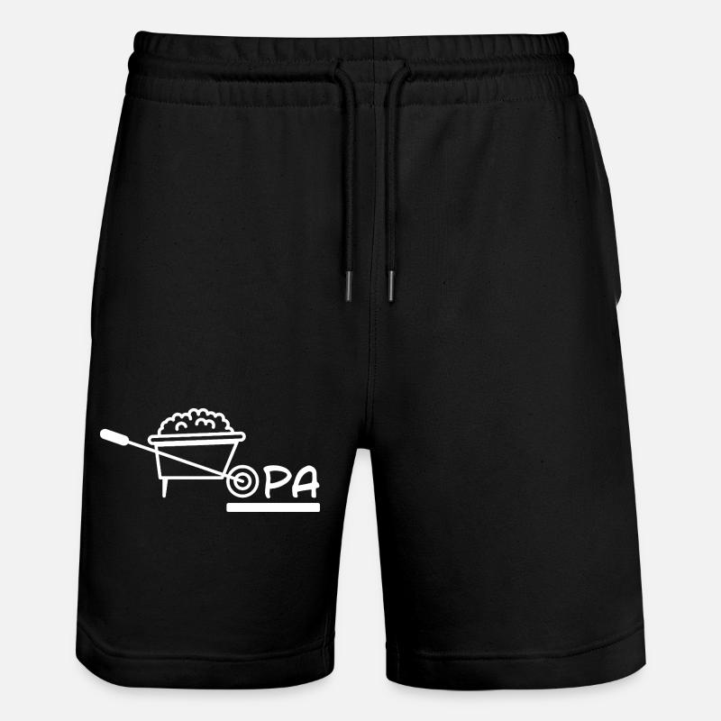 Opa Schubkarren Gartenarbeit - Stanley/Stella Unisex Bio Joggingshorts Trainer  - Schwarz
