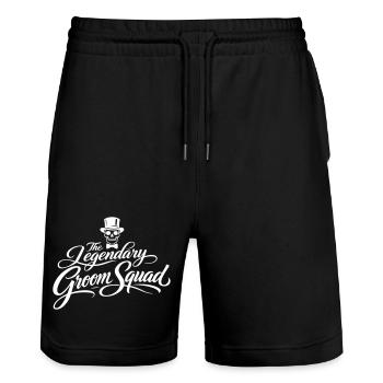 Escouade des mariés Bräutigam Jga - Short de jogging bio TRAINER Stanley/Stella unisexe - noir - Devant - Nik (191cm) & Marisol (170cm)