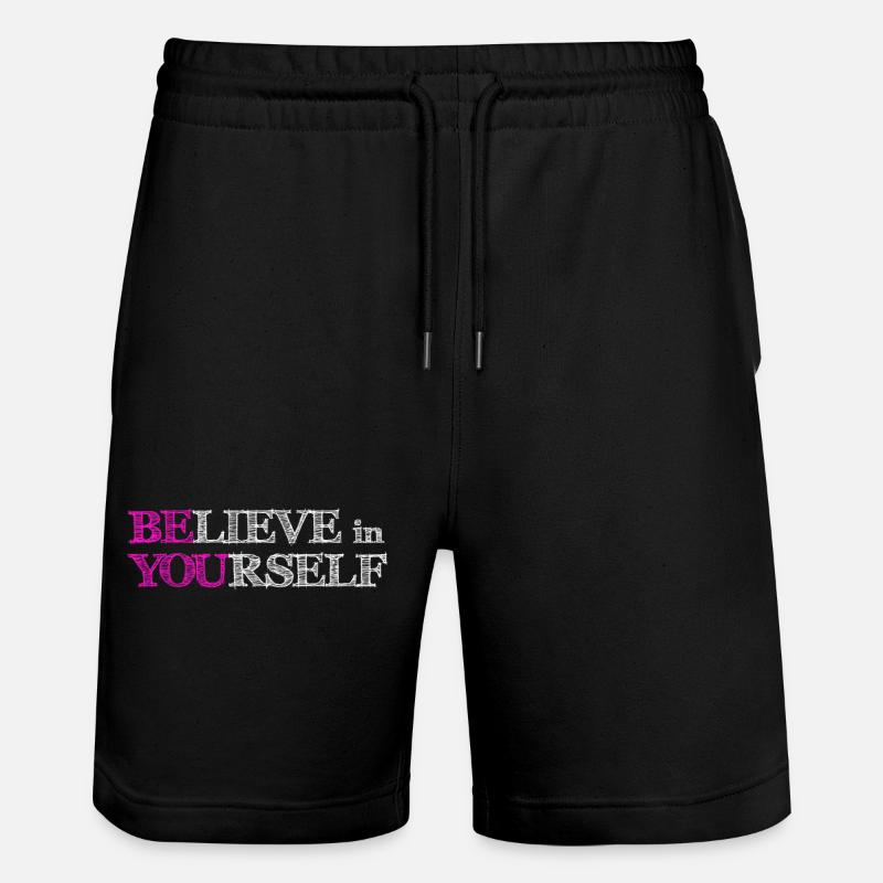 Croyez en vous - Gribouillis Rose Blanc - Short de jogging bio TRAINER Stanley/Stella unisexe - noir