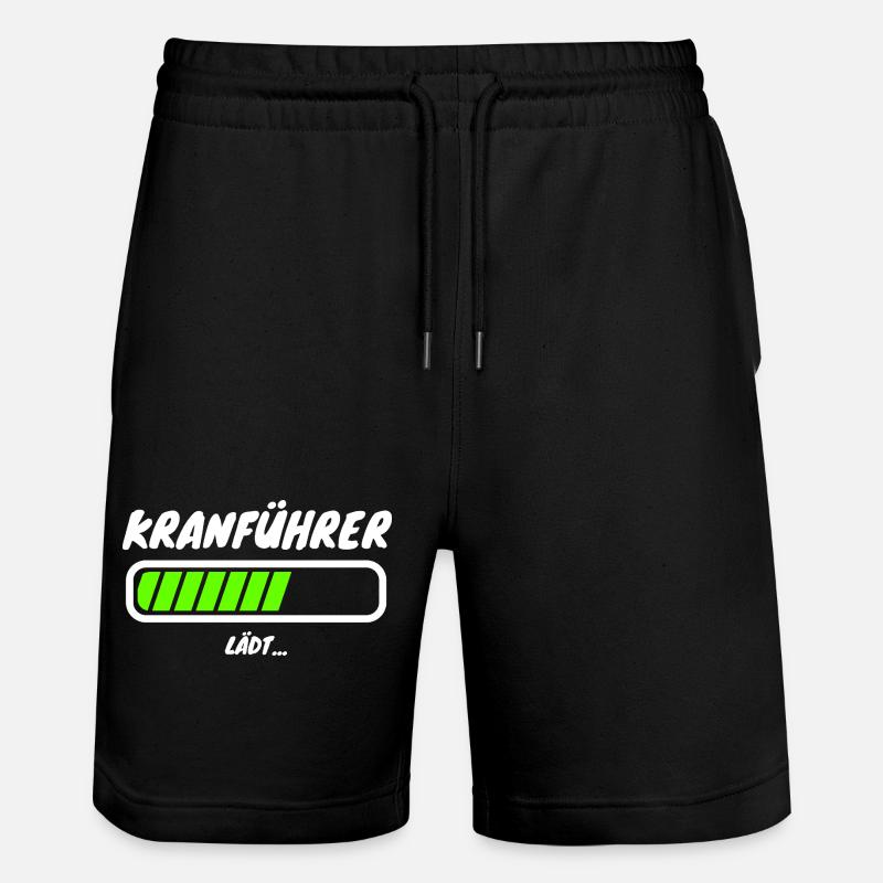 Kranführer Ladebalken Beruf - Stanley/Stella Unisex Bio Joggingshorts Trainer - Schwarz