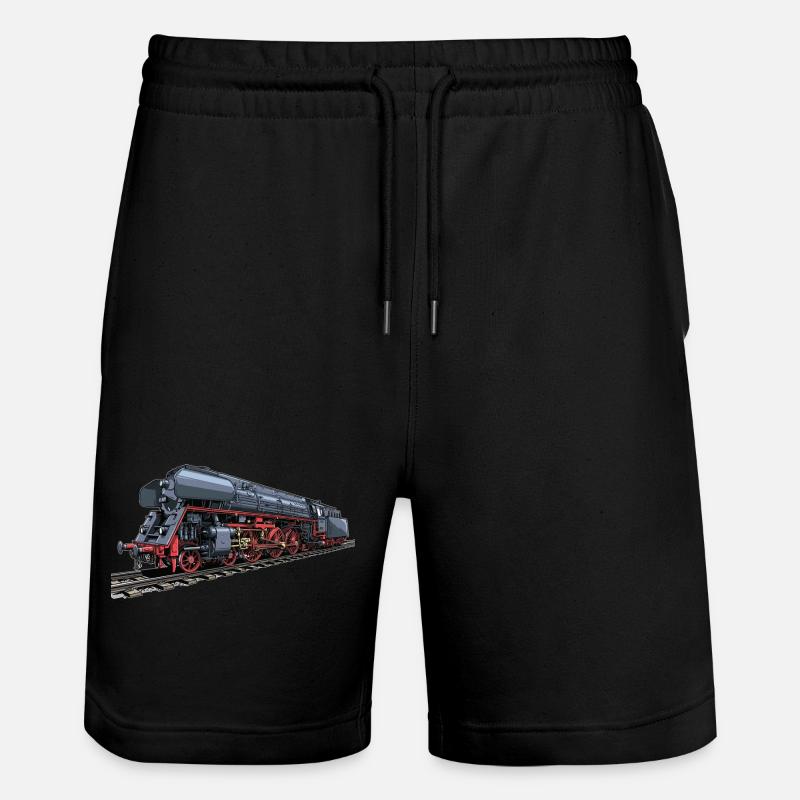 Dampflok im Retro-Look 01 519 - Stanley/Stella Unisex Bio Joggingshorts Trainer  - Schwarz