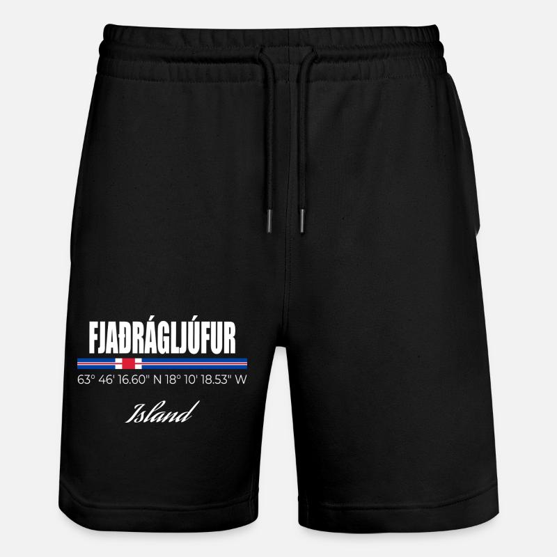 Fjaðrárgljúfur  - Stanley/Stella Unisex Bio Joggingshorts Trainer  - Schwarz