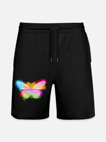 Papillon Zentangle - Short de jogging bio TRAINER Stanley/Stella unisexe - noir