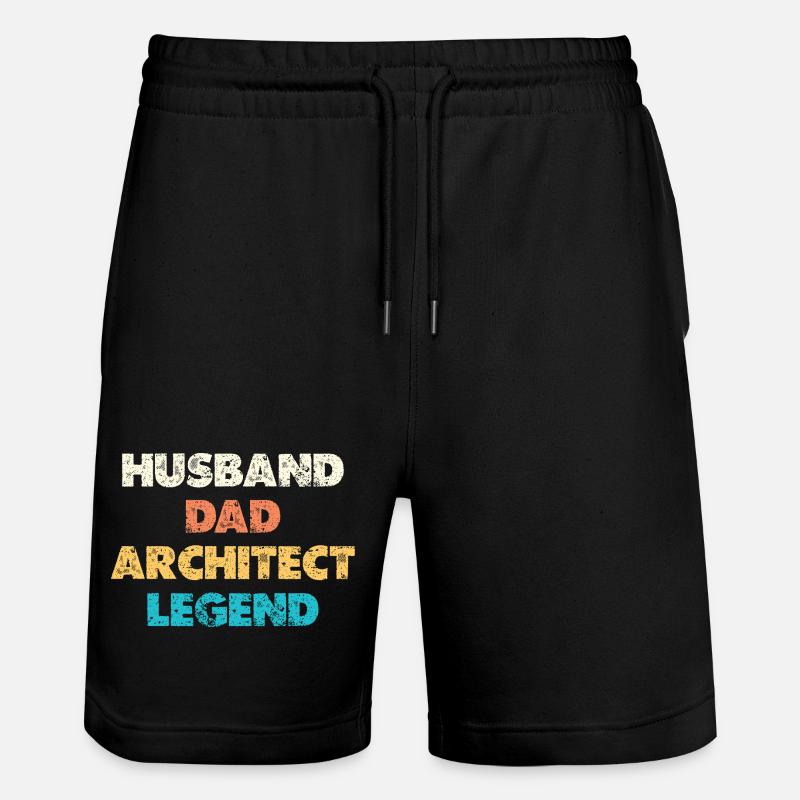 Husband Dad Architect Legend - Stanley/Stella Trainer Unisex Organic Jogging Shorts - black