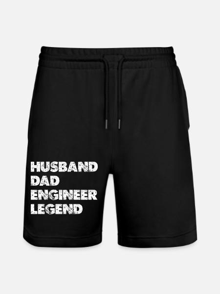 Husband Dad Engineer Legend - Stanley/Stella Unisex Bio Joggingshorts Trainer - Schwarz