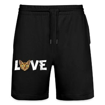 Bengal Cat Love Breed Portrait Feline Pet Lover Gi - Stanley/Stella Trainer Unisex Organic Jogging Shorts - black - Front - Nik (191cm) & Marisol (170cm)