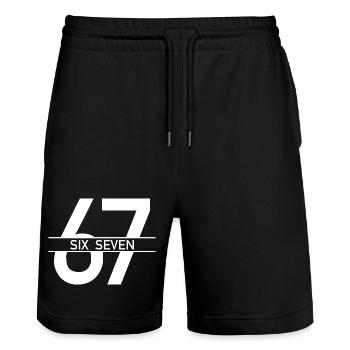 67 Six Seven Meme 6 7 Clean - Stanley/Stella Trainer Unisex Organic Jogging Shorts - black - Front - Nik (191cm) & Marisol (170cm)