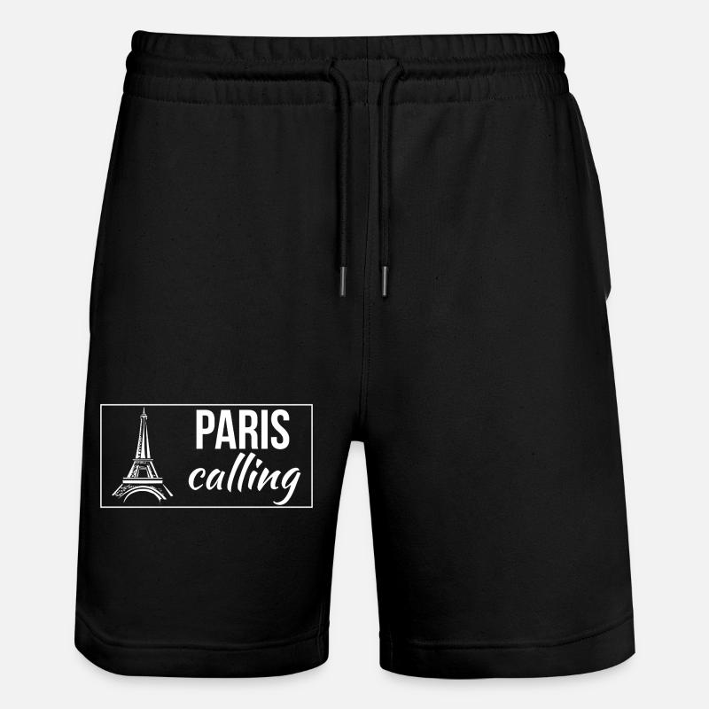 Paris Calling - Stanley/Stella Trainer Unisex Organic Jogging Shorts - black