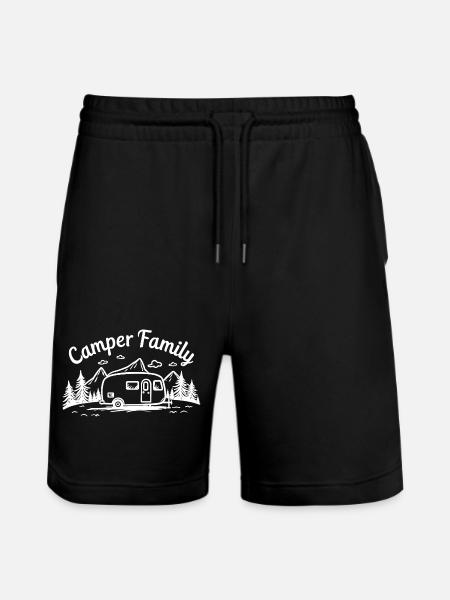 Camper Family Camper Mountain Adventure - Stanley/Stella Trainer Unisex Organic Jogging Shorts - black