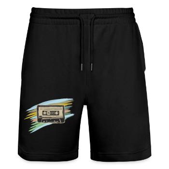 Kassetten Vibe Neon-Pinsel - Stanley/Stella Unisex Bio Joggingshorts Trainer  - Schwarz - Vorne - Nik (191cm) & Marisol (170cm)
