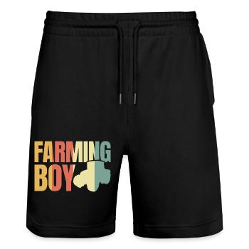 Bauernsohn - Stanley/Stella Unisex Bio Joggingshorts Trainer  - Schwarz - Vorne - Nik (191cm) & Marisol (170cm)
