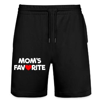 Lieblingskind Mamas Liebling Ich bin Mamas Lieblin - Stanley/Stella Unisex Bio Joggingshorts Trainer  - Schwarz - Vorne - Nik (191cm) & Marisol (170cm)