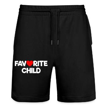 Favorite child - Stanley/Stella Trainer Unisex Organic Jogging Shorts - black - Front - Nik (191cm) & Marisol (170cm)