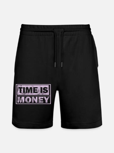 Zeit ist Geld Neon-Panel - Stanley/Stella Unisex Bio Joggingshorts Trainer - Schwarz