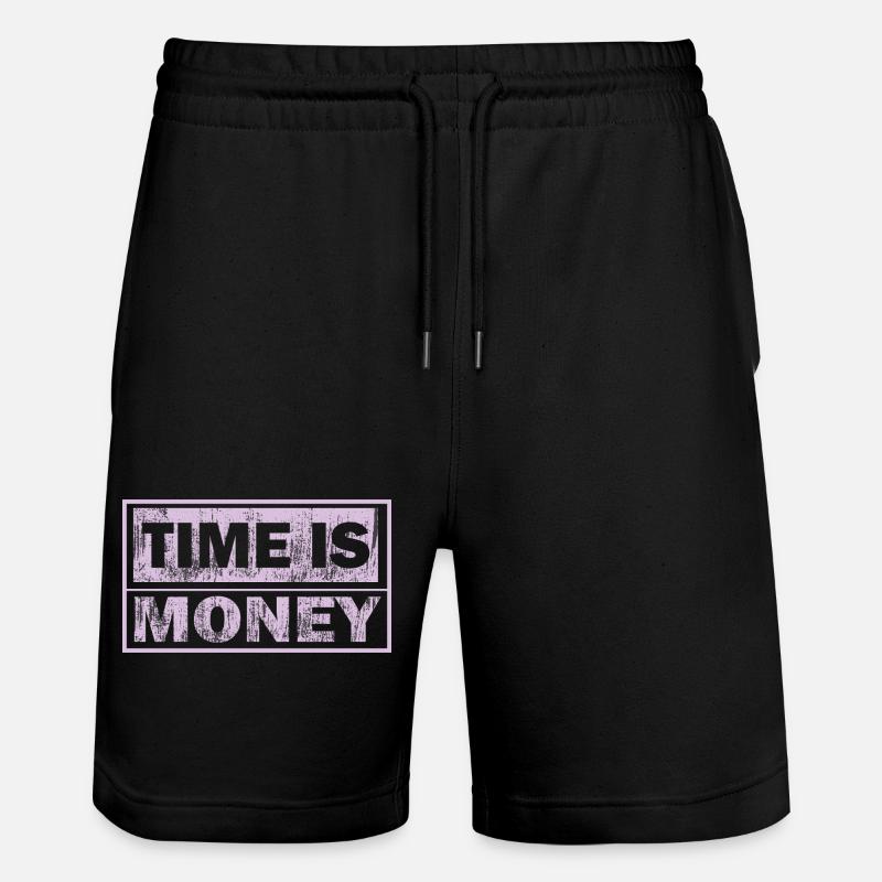 Zeit ist Geld Neon-Panel - Stanley/Stella Unisex Bio Joggingshorts Trainer  - Schwarz