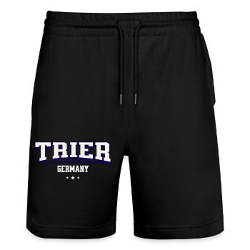 Trier Deutschland Stadtemblem - Stanley/Stella Unisex Bio Joggingshorts Trainer  - Schwarz - Vorne - Nik (191cm) & Marisol (170cm)