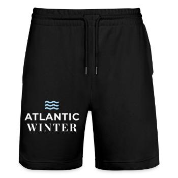 ATLANTEA - Atlantic Winter Edition - Stanley/Stella Trainer Unisex Organic Jogging Shorts - black - Front - Nik (191cm) & Marisol (170cm)