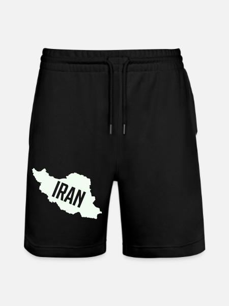 Iran Karten Typo - Stanley/Stella Unisex Bio Joggingshorts Trainer - Schwarz