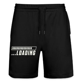 Ladebalken Loading Fortschritt - Stanley/Stella Unisex Bio Joggingshorts Trainer  - Schwarz - Vorne - Nik (191cm) & Marisol (170cm)