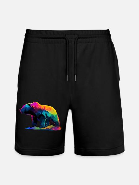 Bear In The Mountains - Stanley/Stella Trainer Unisex Organic Jogging Shorts - black
