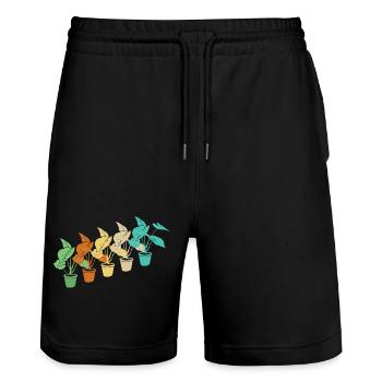 Pflanzenliebhaber Lustiger Garten-humor - Stanley/Stella Unisex Bio Joggingshorts Trainer  - Schwarz - Vorne - Nik (191cm) & Marisol (170cm)