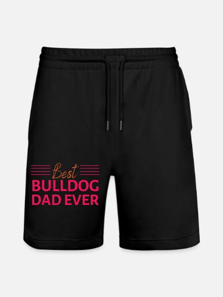 Best bulldog dad ever - Stanley/Stella Trainer Unisex Organic Jogging Shorts - black