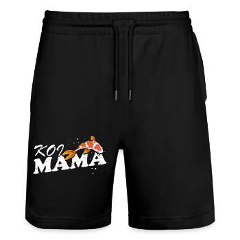 Koi Mama Proud Funny Fish Mom Pond Life - Stanley/Stella Unisex Bio Joggingshorts Trainer  - Schwarz - Vorne - Nik (191cm) & Marisol (170cm)