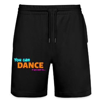 You can dance - Stanley/Stella Trainer Unisex Organic Jogging Shorts - black - Front - Nik (191cm) & Marisol (170cm)