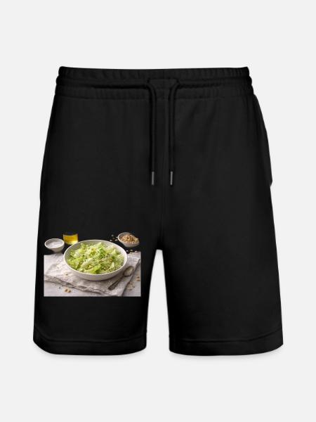 Salad with pine nuts - Stanley/Stella Trainer Unisex Organic Jogging Shorts - black