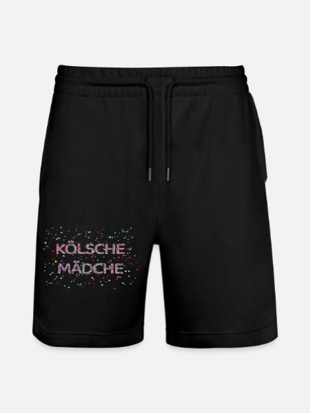 Kölsche Mädche Fasching Karneval Konfetti Kostüm - Stanley/Stella Unisex Bio Joggingshorts Trainer  - Schwarz