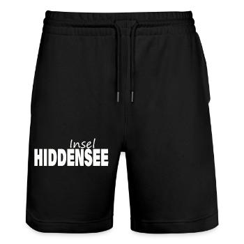HIDDENSEE - Stanley/Stella Unisex Bio Joggingshorts Trainer  - Schwarz - Vorne - Nik (191cm) & Marisol (170cm)