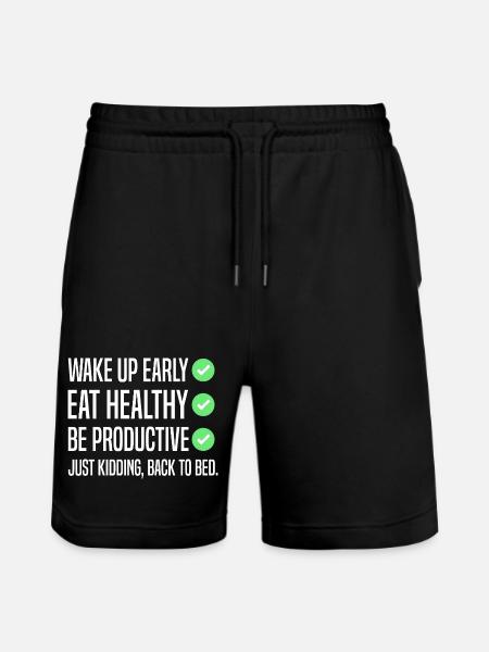 Funny New Year's Resolution - Stanley/Stella Trainer Unisex Organic Jogging Shorts - black