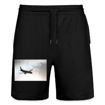 Das Phantom am Himmel - Stanley/Stella Unisex Bio Joggingshorts Trainer  - Schwarz - Vorne - Nik (191cm) & Marisol (170cm)