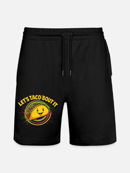 Let's Taco'bout It – Funny Taco Design - Stanley/Stella Trainer Unisex Organic Jogging Shorts - black