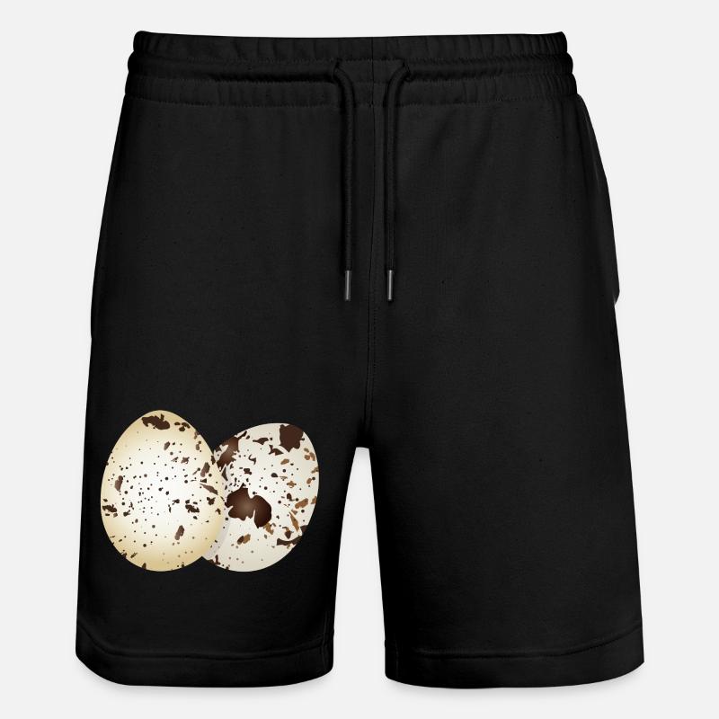 Gezeichnete Wachtel-Eier in natürlichen Farben - Stanley/Stella Unisex Bio Joggingshorts Trainer  - Schwarz
