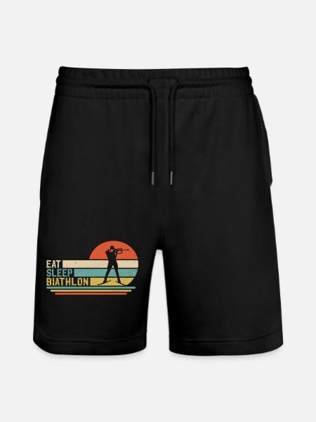 Eat Sleep Biathlon - Stanley/Stella Trainer Unisex Organic Jogging Shorts - black