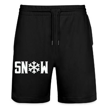 Snow - Stanley/Stella Trainer Unisex Organic Jogging Shorts - black - Front - Nik (191cm) & Marisol (170cm)