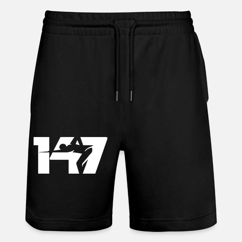 147 Snooker-Ikone (Weiß) - Stanley/Stella Unisex Bio Joggingshorts Trainer  - Schwarz