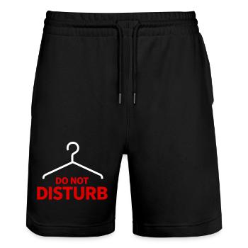 Do Not Disturb Hanger Saying Humor - Stanley/Stella Trainer Unisex Organic Jogging Shorts - black - Front - Nik (191cm) & Marisol (170cm)