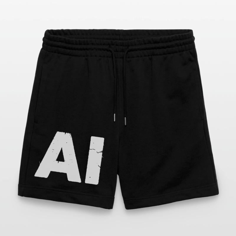 AI Artificial Intelligence Text Grunge Vector Stanley/Stella Trainer Unisex Organic Jogging Shorts