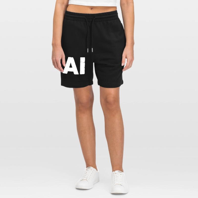 AI Artificial Intelligence Text Grunge Vector Stanley/Stella Trainer Unisex Organic Jogging Shorts