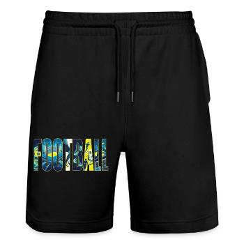 Fußball-Fußball-Fan-Spieler - Stanley/Stella Unisex Bio Joggingshorts Trainer  - Schwarz - Vorne - Nik (191cm) & Marisol (170cm)