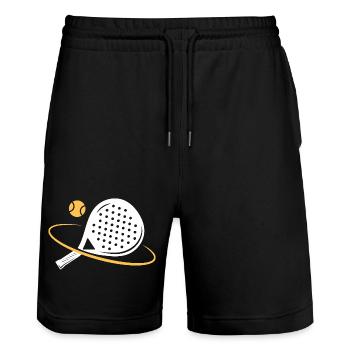 I can't I have padel - Stanley/Stella Trainer Unisex Organic Jogging Shorts - black - Front - Nik (191cm) & Marisol (170cm)