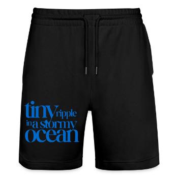 Tiny ripple in a stormy ocean - Stanley/Stella Trainer Unisex Organic Jogging Shorts - black - Front - Nik (191cm) & Marisol (170cm)