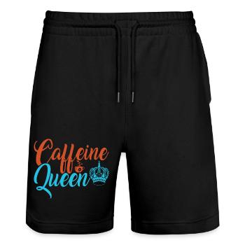The caffeinated queen of coffee - Stanley/Stella Trainer Unisex Organic Jogging Shorts - black - Front - Nik (191cm) & Marisol (170cm)