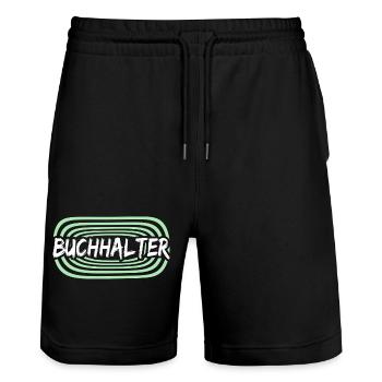 Accountant - Stanley/Stella Trainer Unisex Organic Jogging Shorts - black - Front - Nik (191cm) & Marisol (170cm)