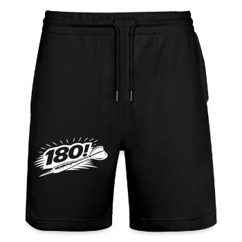 Darts 180 Dartpfeil - Stanley/Stella Unisex Bio Joggingshorts Trainer  - Schwarz - Vorne - Nik (191cm) & Marisol (170cm)