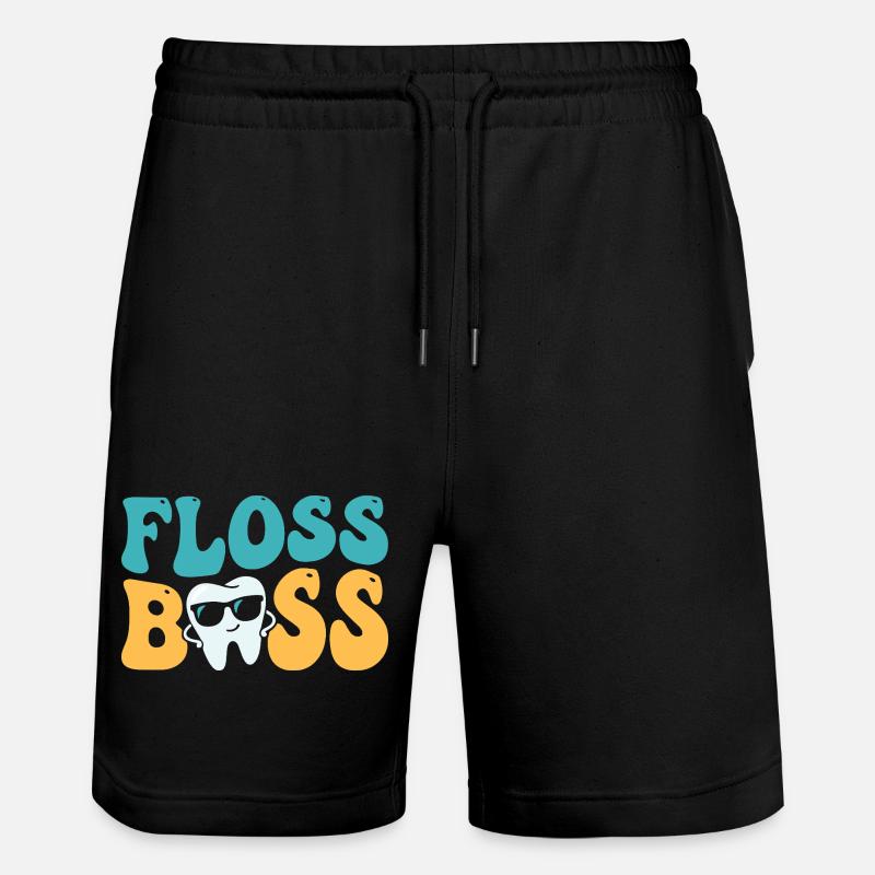 Zahnseide-Zahnarztassistent Zahnarzt - Stanley/Stella Unisex Bio Joggingshorts Trainer  - Schwarz
